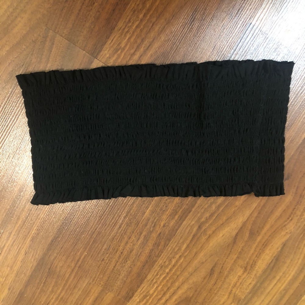 Black brandy Melville ruffled bandeau top